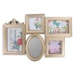 Combined Picture Frames in Champaigne Color with Mirror