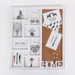 Combined Picture Frame with 8 Frames and Corkboard