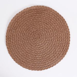 Round Table Mat in Warm Brown, 38 cm ― Contieurope