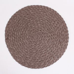 Round Table Mat in Gray-Brown, 38 cm ― Contieurope
