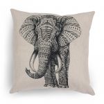 Cushion Cover with Elephant Pattern