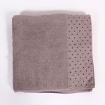 Bath Towel with Dotted Rim in Brown 70×140 cm