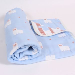 Blanket for Children with Llama Pattern, Blue, 110×110 cm ― Contieurope