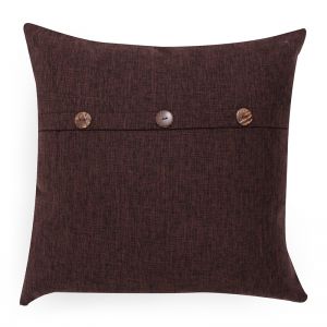 Cushion Cover in Brown with Button Detail ― Contieurope
