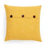 Cushion Cover in Yellow with Button Detail