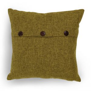 Cushion Cover in Green with Button Detail ― Contieurope