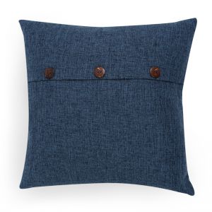 Cushion Cover in Blue with Button Detail ― Contieurope