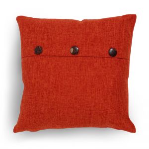 Cushion Cover in Orange with Button Detail ― Contieurope