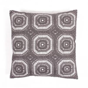 Cushion Cover with Gray Embroidery ― Contieurope