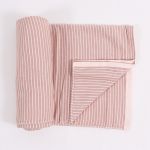 Blanket in Pink/Blue with White Stripes, 150×200 cm