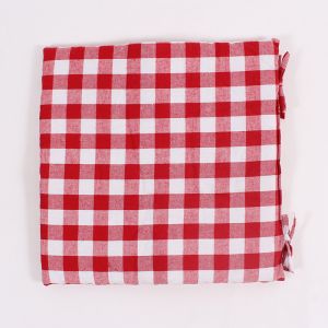 Seat Cushion - Red-White Checkered, 42×42 cm ― Contieurope