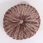 Velvety Round Cushion in Brown, 30 cm