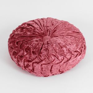 Velvety Round Cushion in Brick Red, 30 cm ― Contieurope