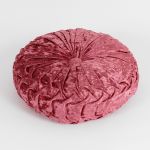 Velvety Round Cushion in Brick Red, 30 cm
