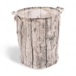 Laundry Basket with Wooden Pattern