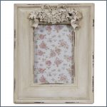 Antique style wooden white picture frame